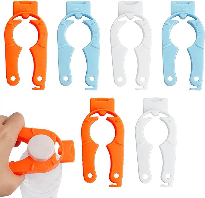 6-Pack Plastic Bottle Cap Opener, 3-in-1 Multi-Purpose Gripper Water Bottle by Unknown
