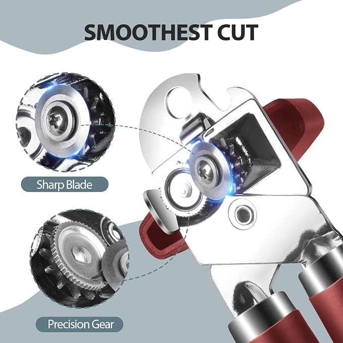 Safring Can Opener Manual, Heavy Duty Handheld Strong Can Opener - Image 3