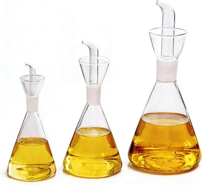 ELETON Conical 8 oz Glass Oil Dispenser – No Drip Olive Oil Cruet - Image 9