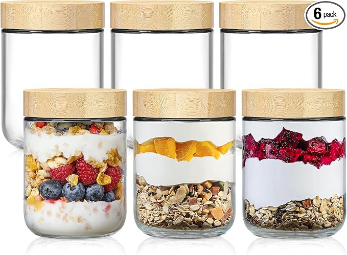 NETANY 6-pack 16oz Glass jars by NETANY