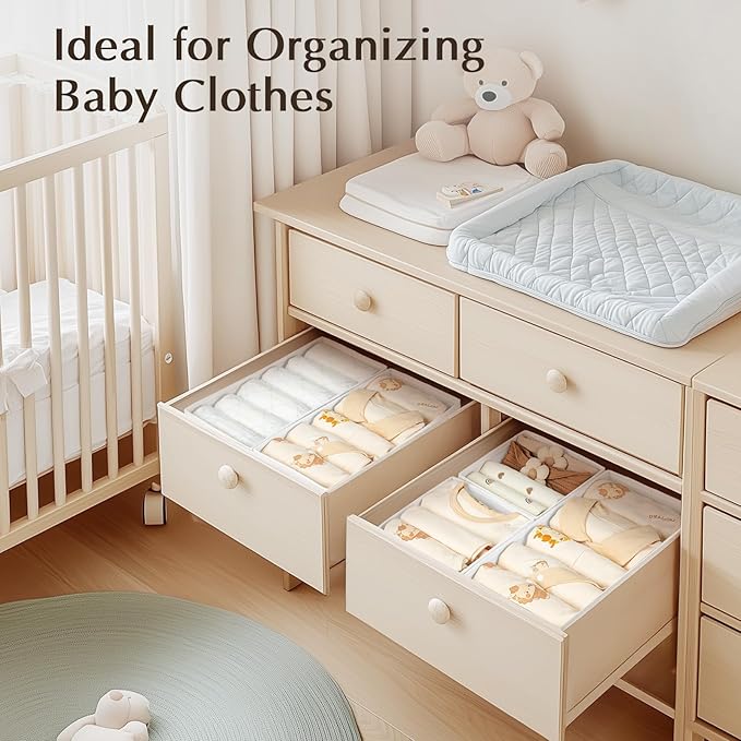 DIMJ Drawer Organizers Clothes, Fabric Closet Organizers and Storage, Shallow - Image 4