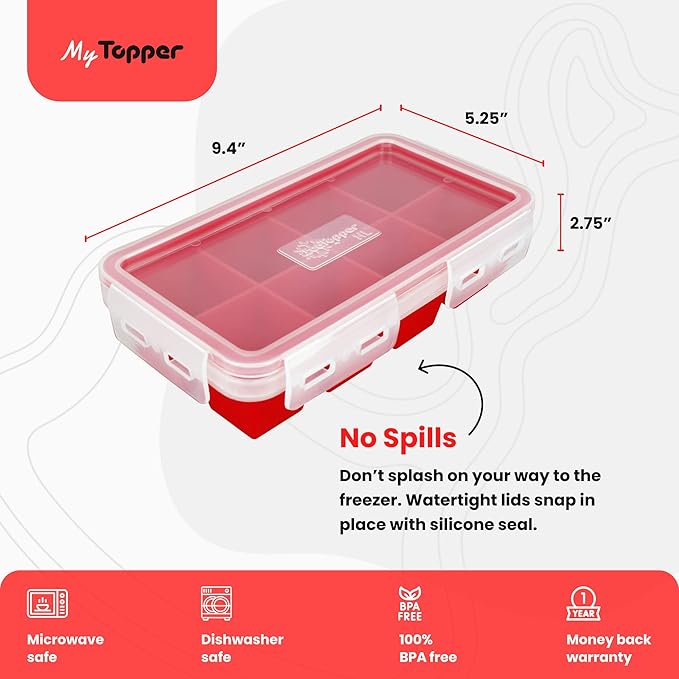 IceTopper Ice Cube Tray with 2 Attached Lids - Image 6