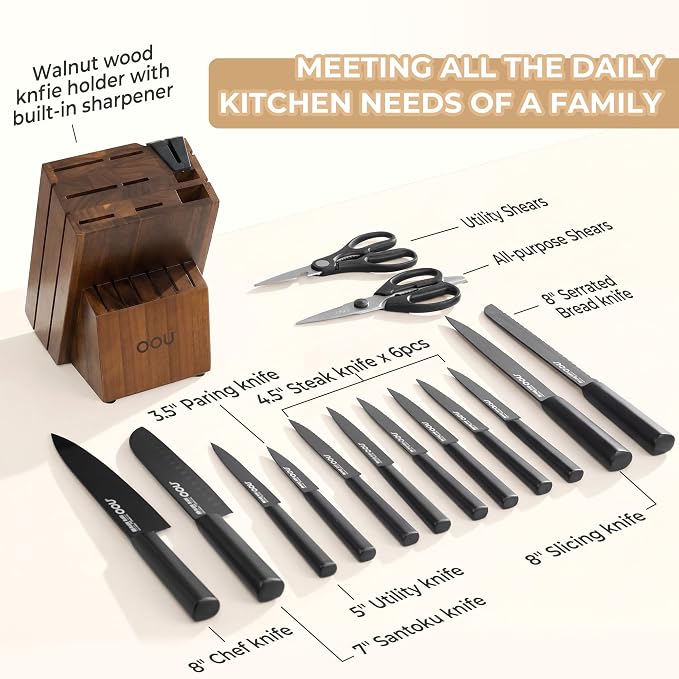 OOU Kitchen Knife Block Set - Image 6