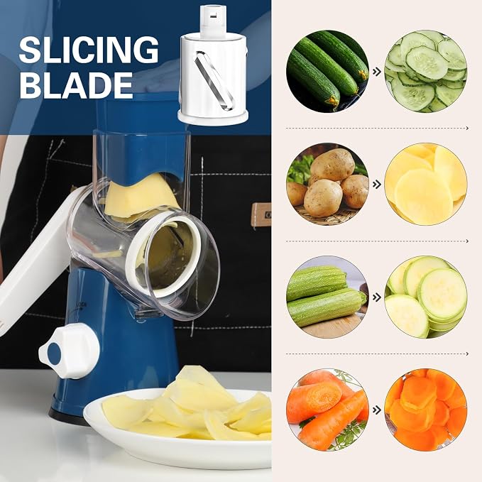 Cambom Rotary Cheese Grater Hand Crank Cheese Shredder - Image 3