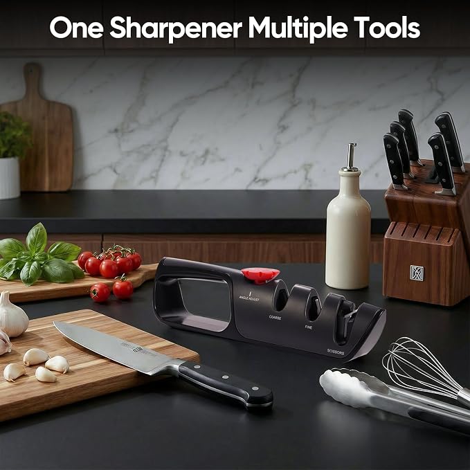 USELUCK Knife Sharpener, 6 Adjustable Sharpening Angles, Diamond-Coated Ceramic - Image 6
