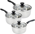 Stainless Steel Saucepan with Lid Set by HomeGood4Less