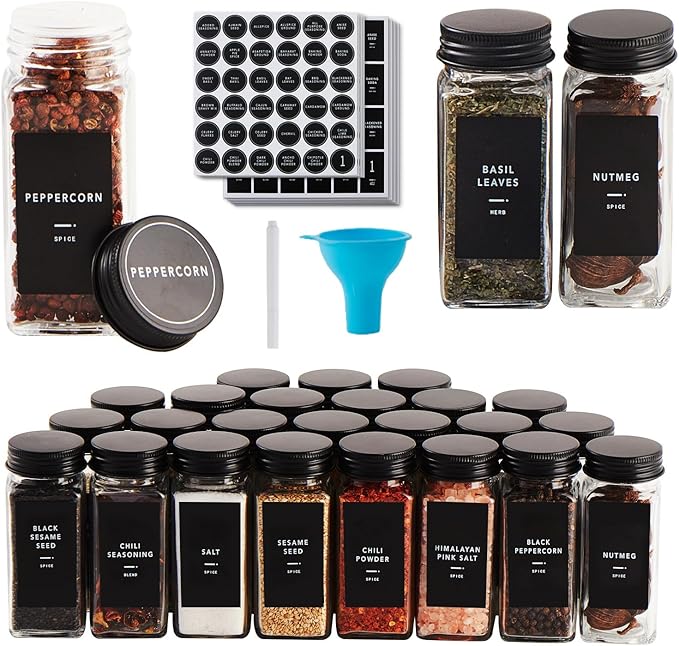 Skiileor 25 Pcs Spice Jars by Skiileor