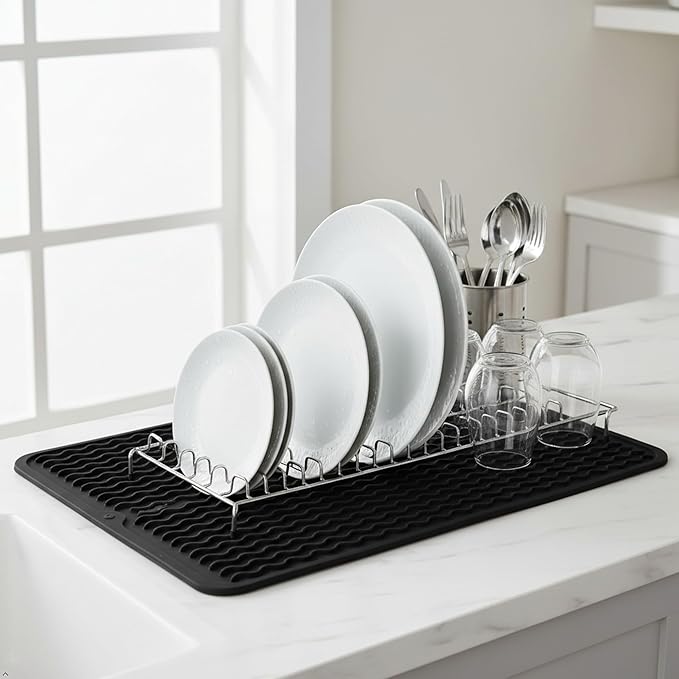 Silicone Drying Mat 16 × 12 – Black Non-Slip Sink Mat - Image 3