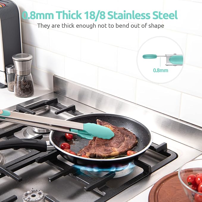 600ºF Heat Resistant Kitchen Tongs: U-Taste 16 in Extra Long Large Silicone - Image 5