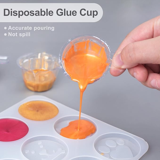 LET'S RESIN Epoxy Mixing Cups Kit, 30ml Disposable Measuring Cups, 50 Wooden - Image 3