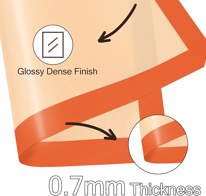 Silicone Baking Mat Set, Reusable Baking Mat, Food Safe Silicone Mats - Image 4