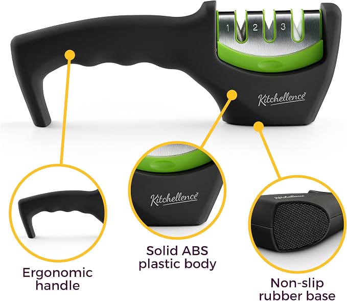 4-in-1 Kitchen Knife Accessories: 3-Stage Knife Sharpener Helps Repair - Image 4