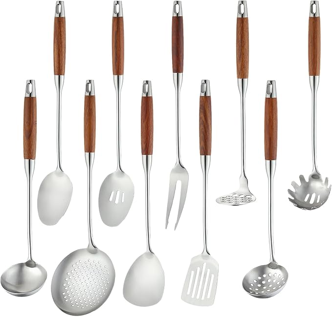 Izurok 18/10 Stainless Steel Kitchen Utensils Set, 10 Piece Cooking Utensils by IzurokBuynow