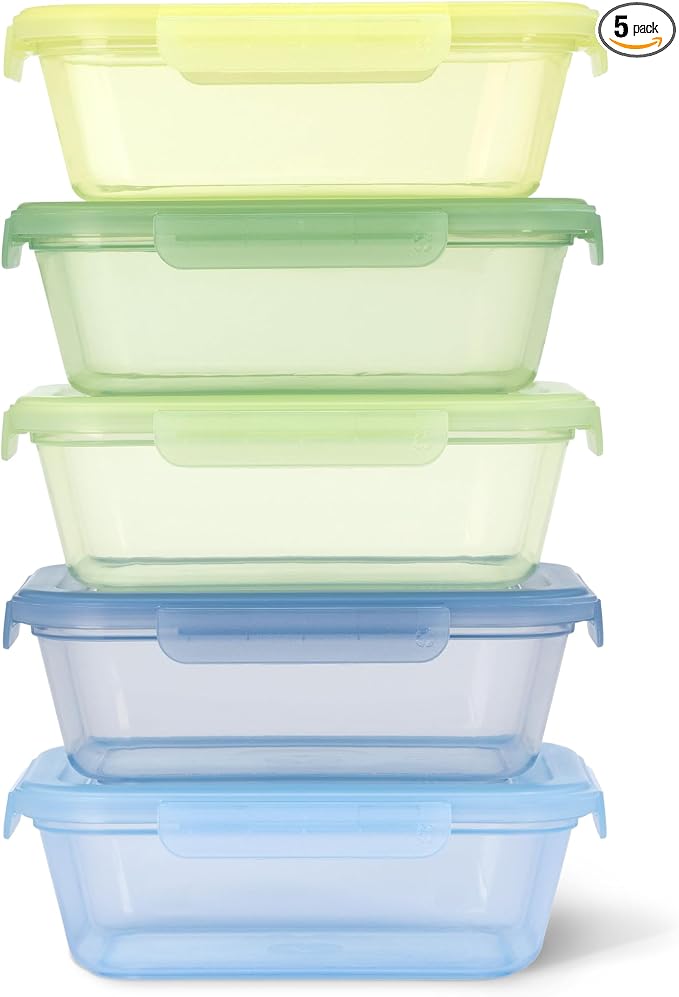 Ello Snap & Nest 10-Piece 4.5 Cup Plastic Meal Prep Set, Reusable Food by Ello