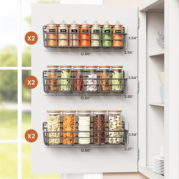 Mystozer Spice Rack wall mounted 6 Pack, Space-Saving Spice Organizer - Image 3