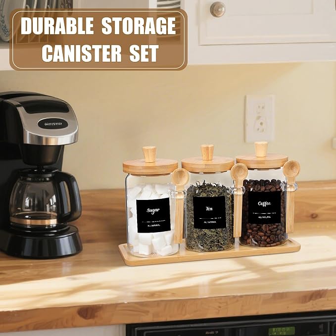 Suclain 3 Pcs Glass Coffee Container - Image 6