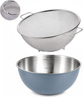 304 Stainless Steel Kitchen Colander Set, 3.5QT Colander by JULIPRO