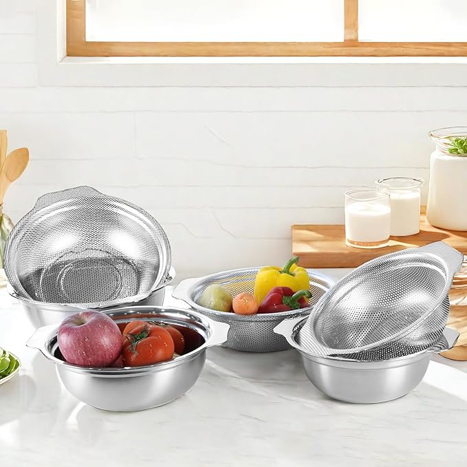 Stainless Steel Colander, 4.5QT Large Capacity - Image 6