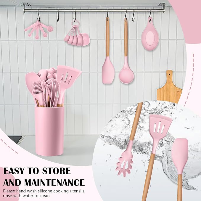 HaWare Kitchen Cooking Utensils Set, 23-Piece Silicone Kitchen Utensils Spatula - Image 7