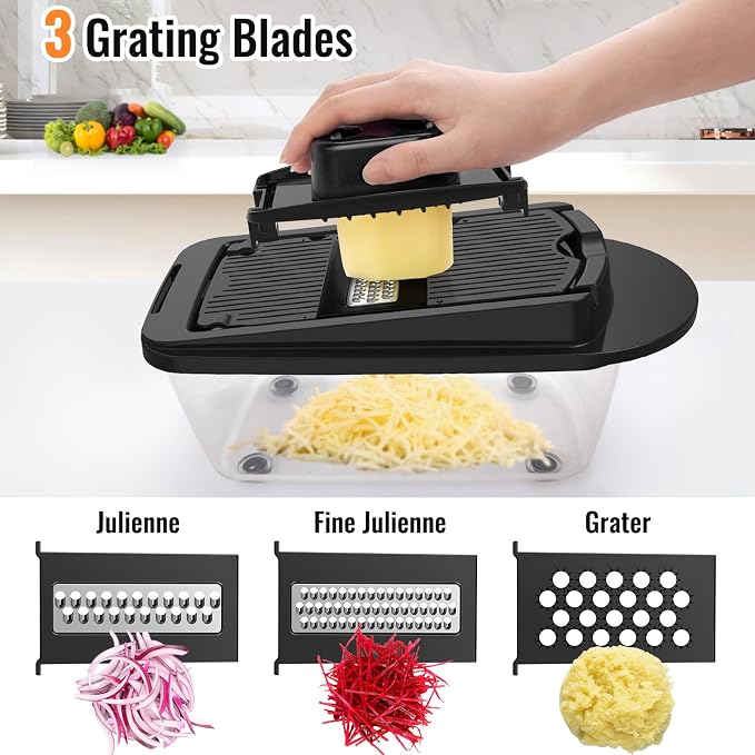12 Blade All-in-1 Vegetable Chopper Mandoline Slicer - Image 6