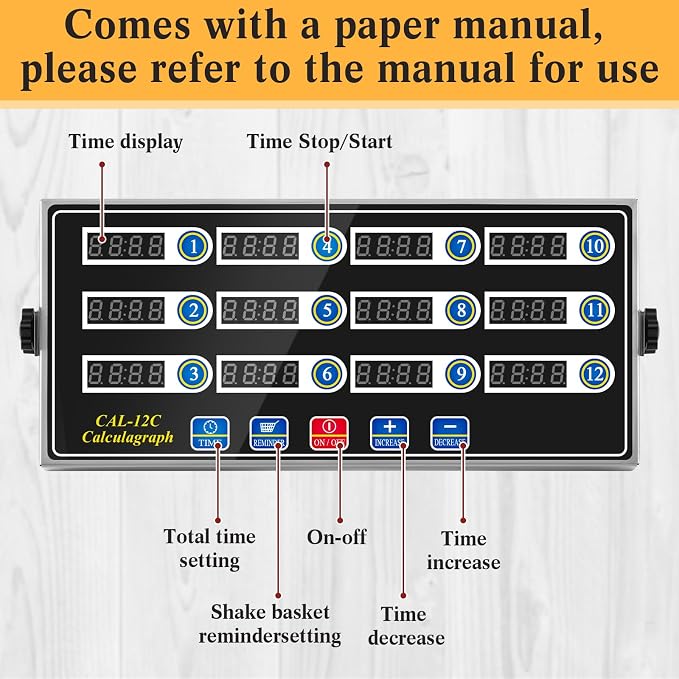 Relaxweex 1 Pack Commercial 12 Channel Digital Kitchen Timer, Wall Mount or - Image 3