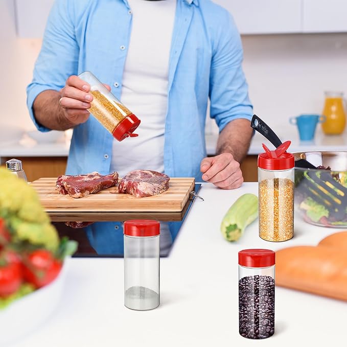 Zhehao 24 Pieces Plastic Spice Containers Plastic Spice Bottles Clear Reusable - Image 6