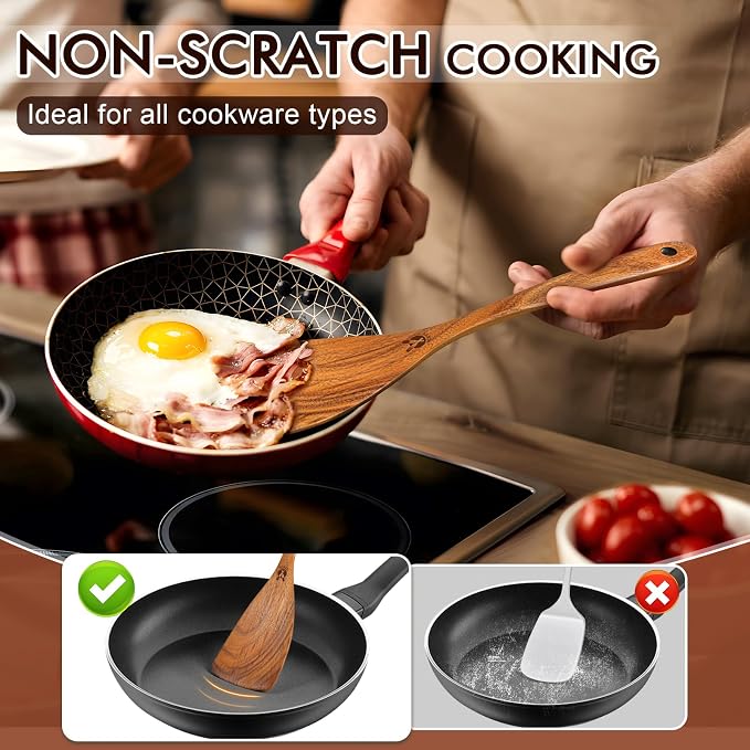 12 Pcs Teak Wooden Utensil Set - Image 4