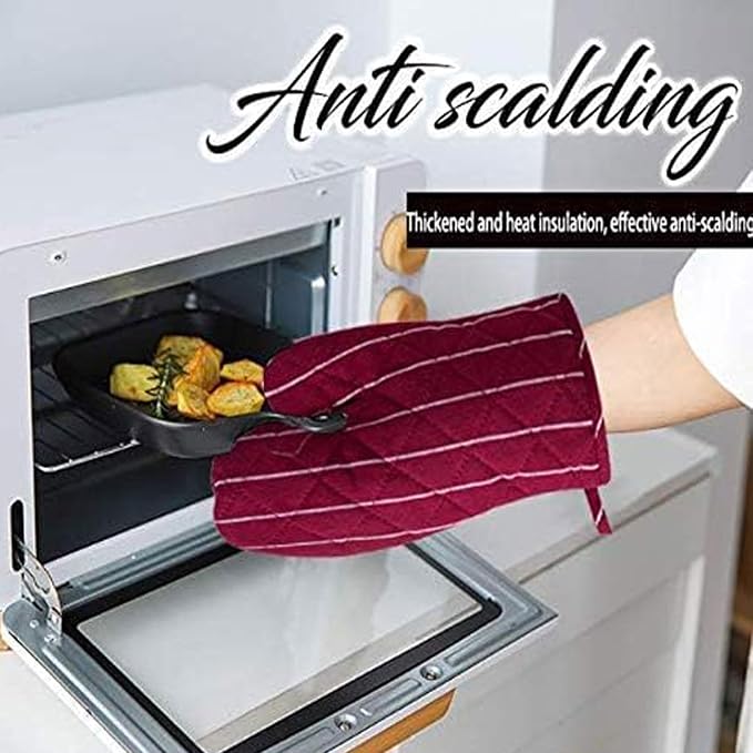 4Pcs Oven Mitts and Pot Holders, Heat Resistant Oven Mitts Set - Image 5