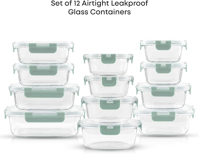 JoyJolt 24pc Borosilicate Glass Storage Containers - Image 3