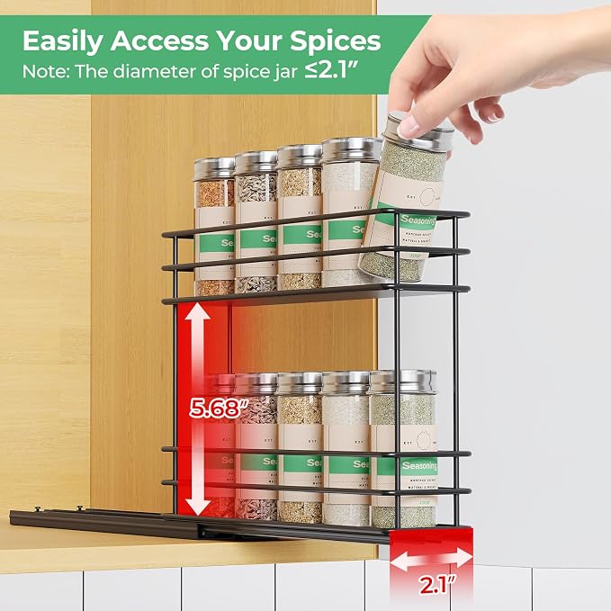 Mystozer Pull Out Spice Rack Organizer - Image 3