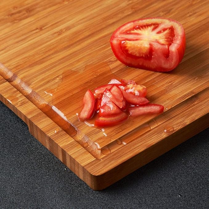 Allsum Extra Large Carbonized Bamboo Wood Cutting Boards - Image 6