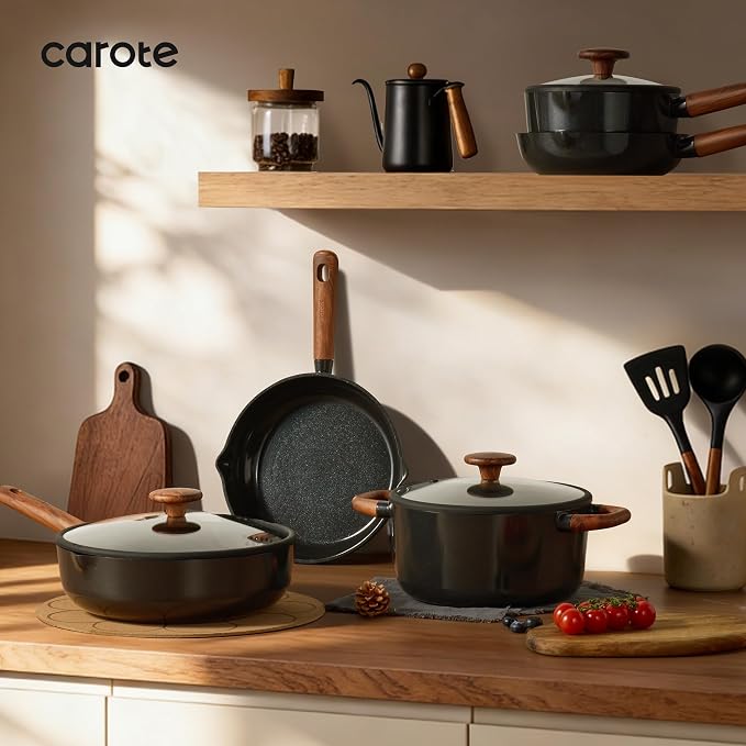 CAROTE 21pcs Cookware Set Nonstick Pots and Pans Set, Ceramic Cookware Set - Image 8