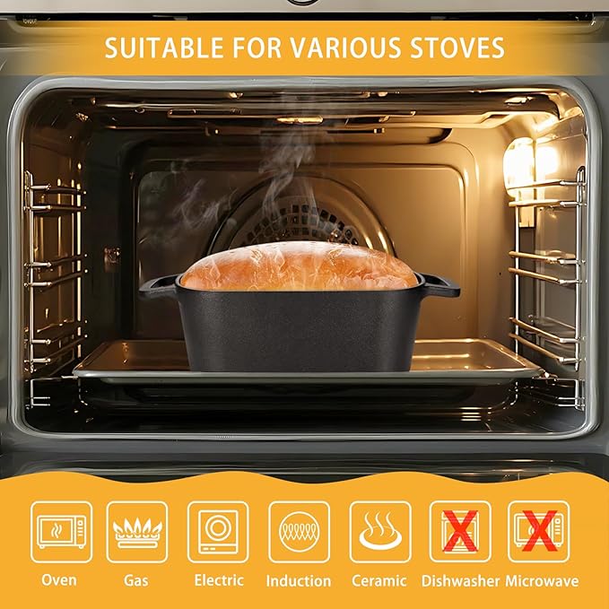 3.6QT Oval Dutch Oven for Bread Baking - Image 6