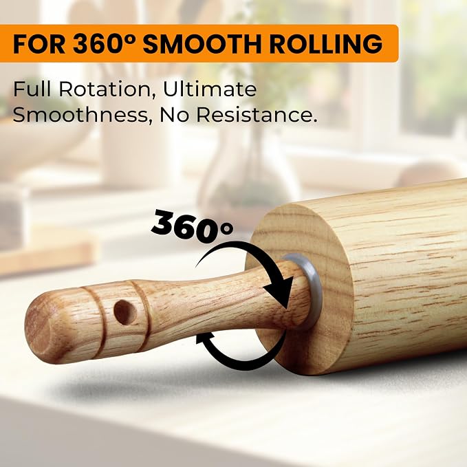 KARRYOUNG Rubber Wood Rolling Pin - Image 3
