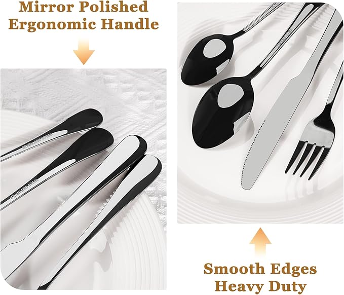 Astercook 24-Piece Black Silverware Set - Image 4
