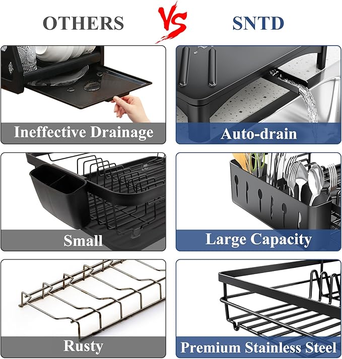 SNTD Dish Drying Rack for Kitchen Counter - Image 3