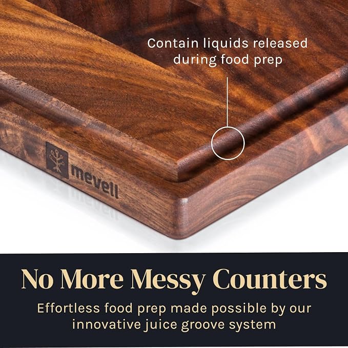 Walnut Wood Cutting Board for Kitchen, Reversible Wooden Cutting Board - Image 6