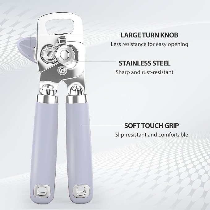 Safring Can Opener Manual, Heavy Duty Stainless Steel Smooth Edge Can Opener - Image 3