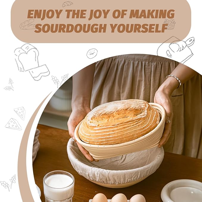 Sourdough Proofing Basket Gift Set, Sourdough Baskets - Image 6