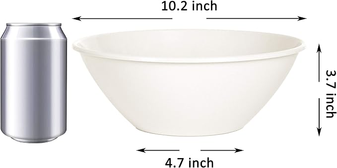 Youngever 10 inch 100 Ounce Plastic Mixing and Serving Bowls, Popcorn Bowls - Image 2