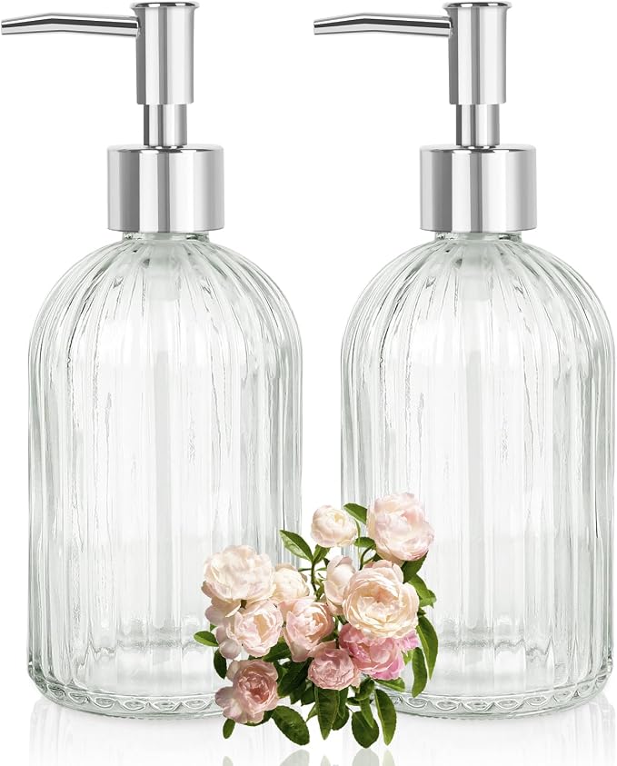 Glass Soap Dispenser with Plastic Pump, Hand Soap Dispenser by Ulable