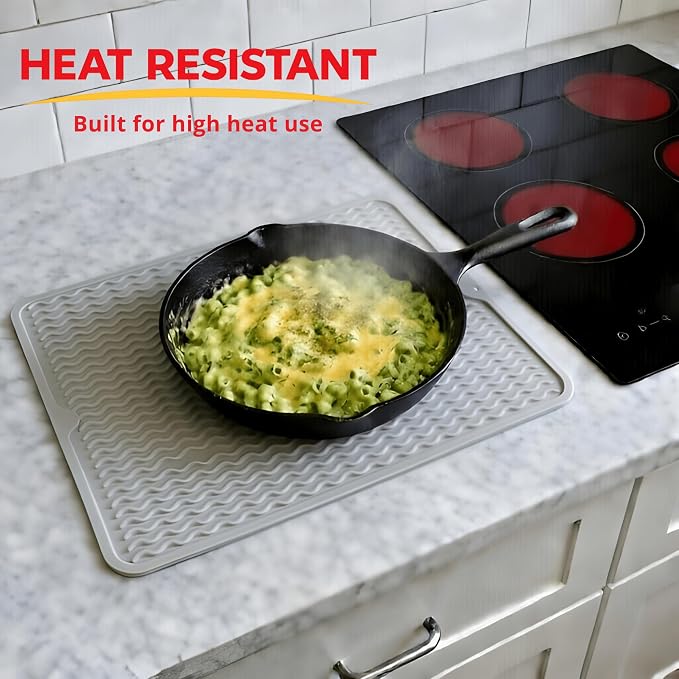 Silicone Drying Mat 16 × 12 – Gray Non-Slip Sink Mat - Image 4