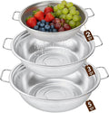 Colander Set of 3, Stainless Steel Micro-Perforated Colanders Strainers by HomeGood4Less