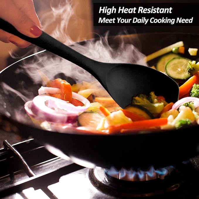 Upgrade Silicone Spatula Spoon Set, VOVOLY Heat Resistant Rubber Spoonula - Image 5
