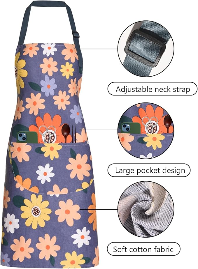 2 Pack Floral Apron for Women - Image 3