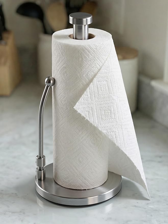 SMARTAKE Paper Towel Holder, Paper Towel Dispenser Standing Weighted Base Non - Image 9