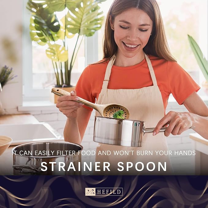 Wooden Spoons for Cooking, Nonstick Cooking Utensil Set - Image 3