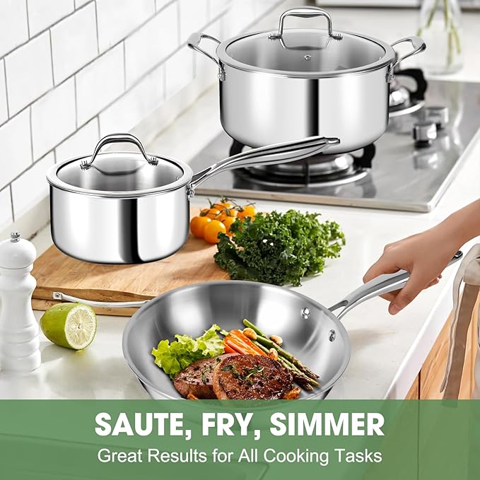 3 Ply Stainless Steel 11-Piece Cookware Set - Image 4