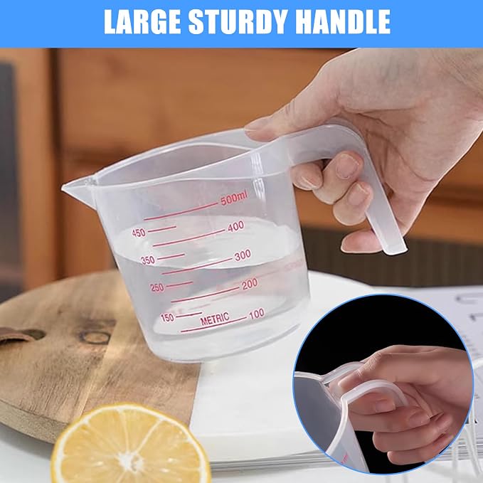 DTDNZKN 3 Pack Measuring Cup Set, Includes 250Ml, 500Ml and 1000Ml Plastic - Image 6