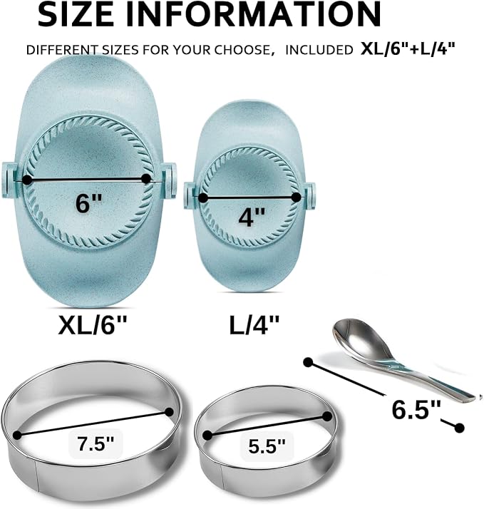 6 Inch Empanada Maker Press, Extra Large Dumpling Maker Set - Image 3